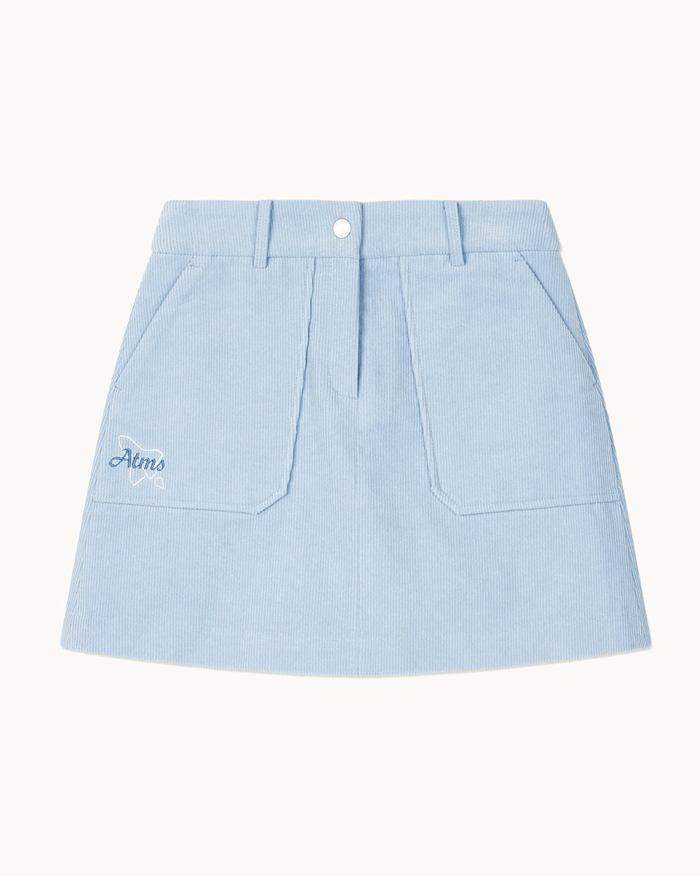 コーデュロイ Aラインスカート(ブルー)