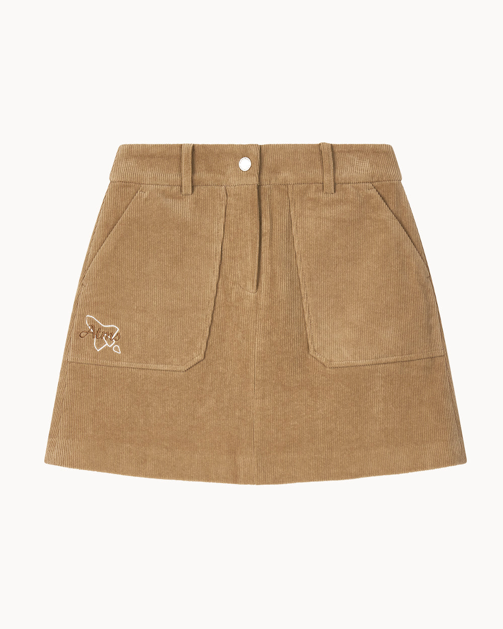 コーデュロイ Aラインスカート(ベージュ)