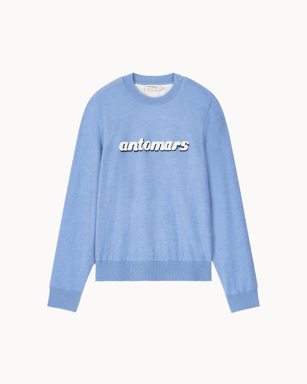 ロゴポイント ブークレ防風ニット(ブルー)