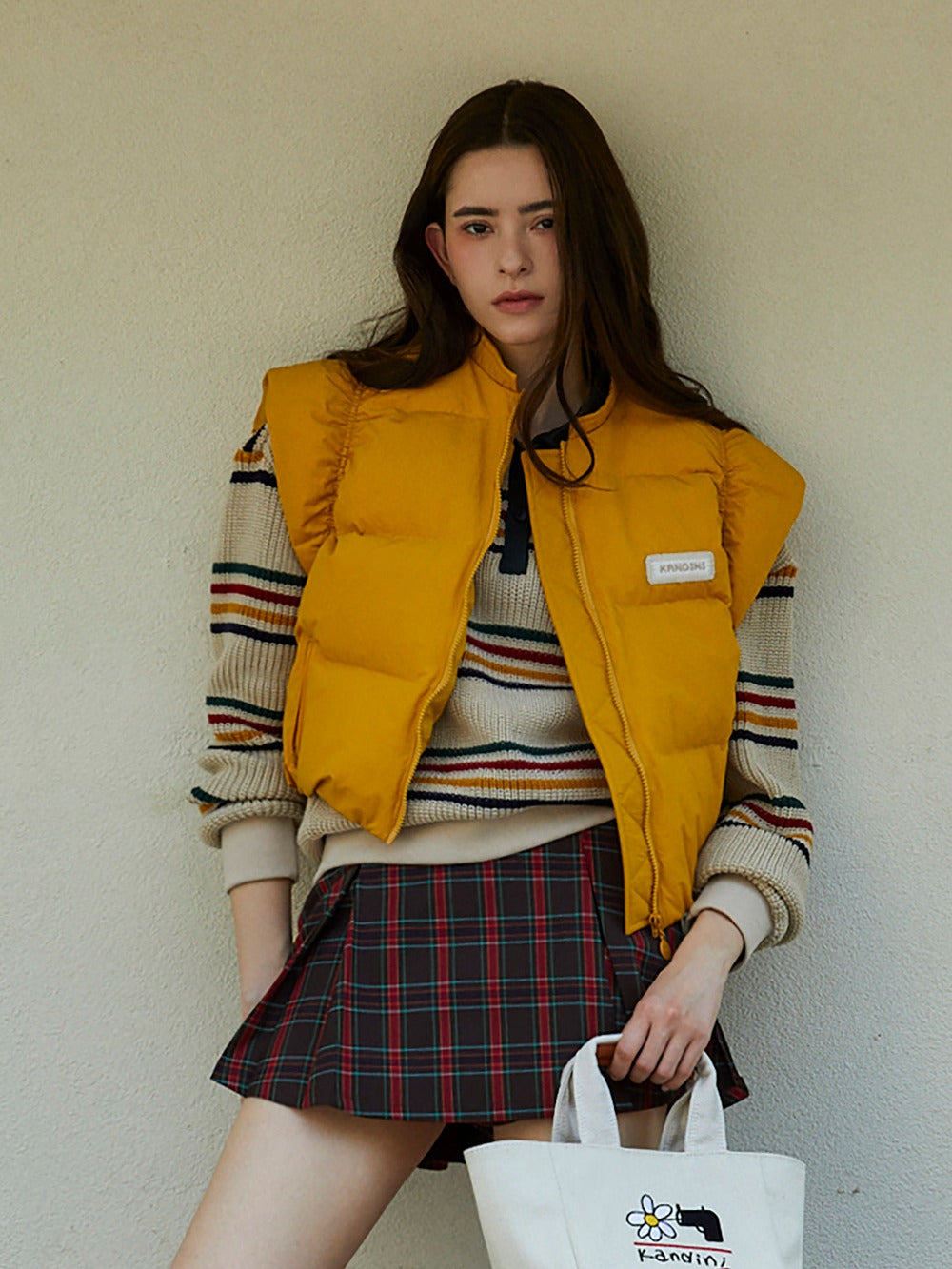 グースダウンベスト(イエロー)