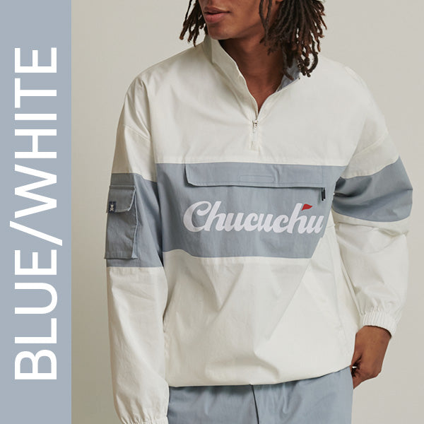 (メンズ)カラーアノラック ジャンパー(ブルー)