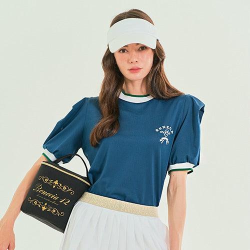 パフスリーブ Tシャツ - ロイヤルブルー / ホワイト