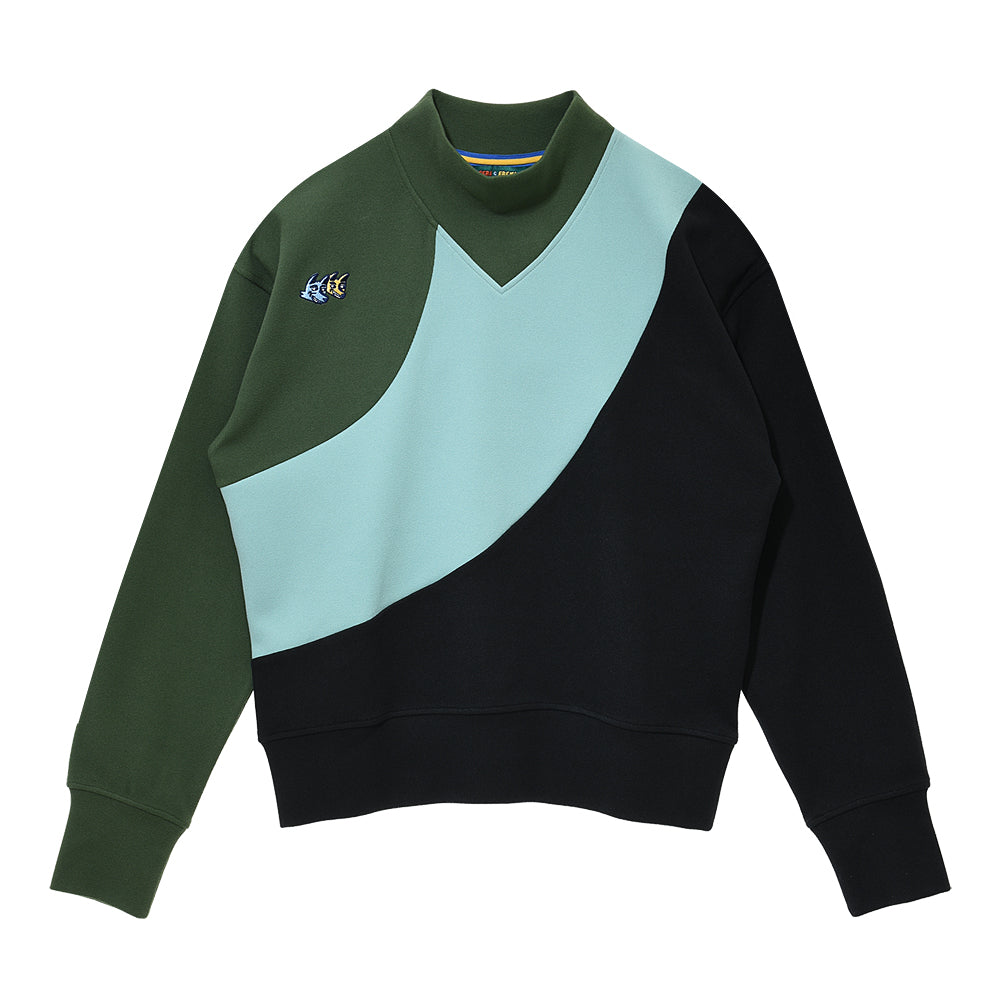 モックネック ロングスリーブ(カーキ / ブラック)