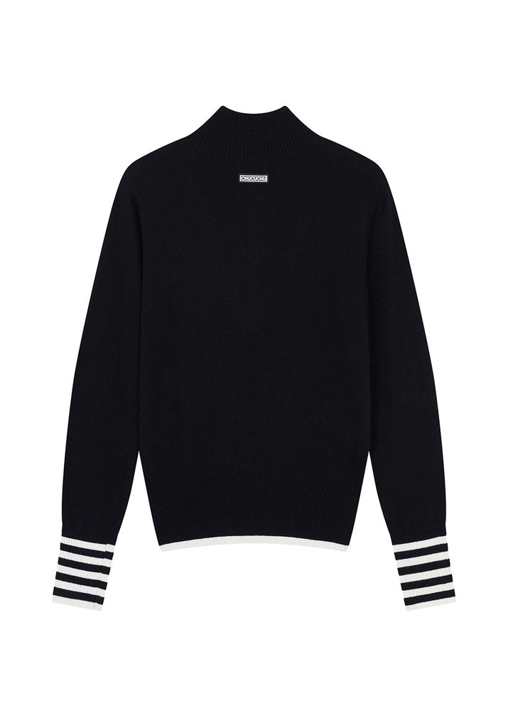 ハーフジップアップ ウールニット（ブラック） – SOMUA CLUB