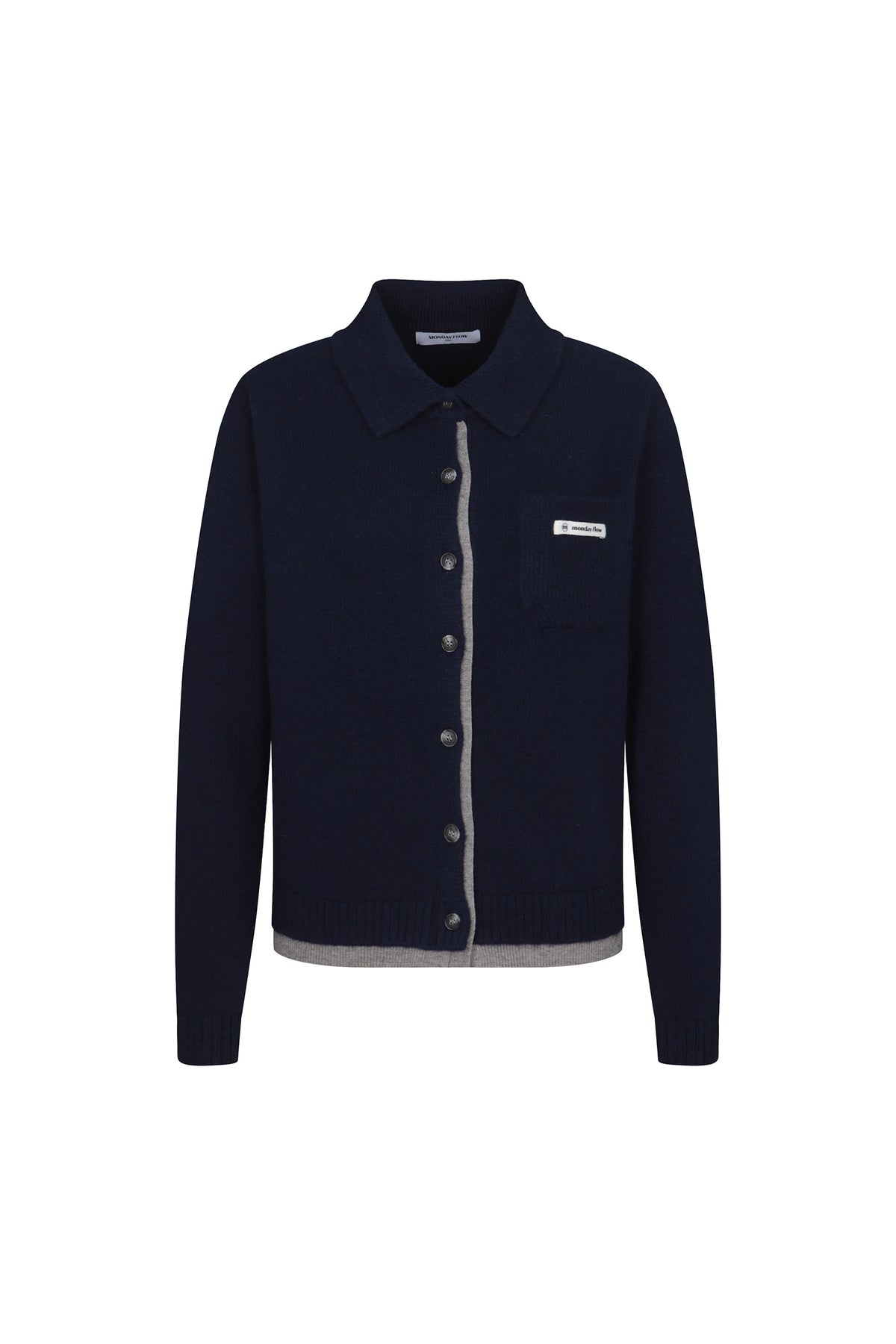 ボタンニット カーディガン（ネイビー）