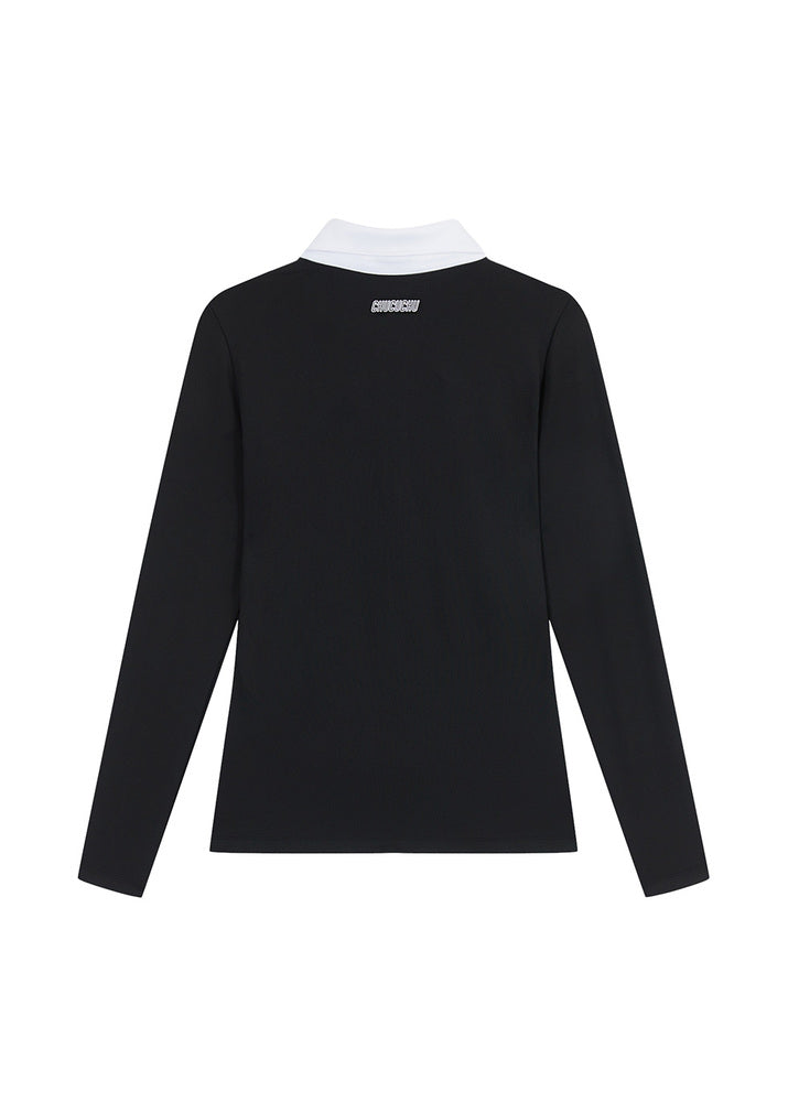 リボン ジップアップカラーシャツ（ブラック） – SOMUA CLUB