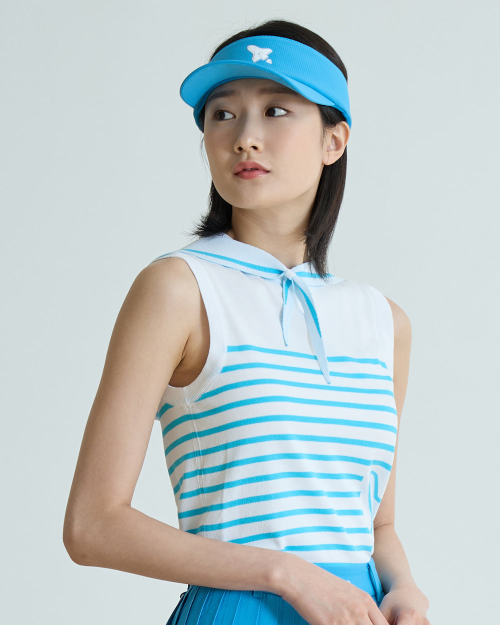 【新品未使用】FairLiar オープンカラースリーブレスニットウエア セーラーカラー スリーブレスニット（ブルー） – SOMUA CLUB