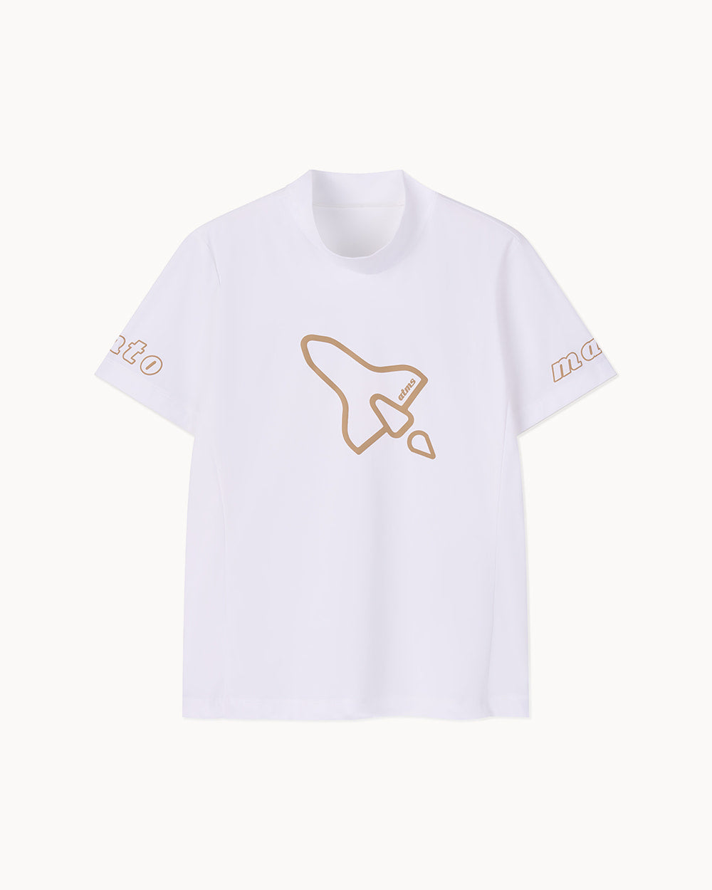 スペースシップ モックネック半袖Tシャツ（ホワイト）