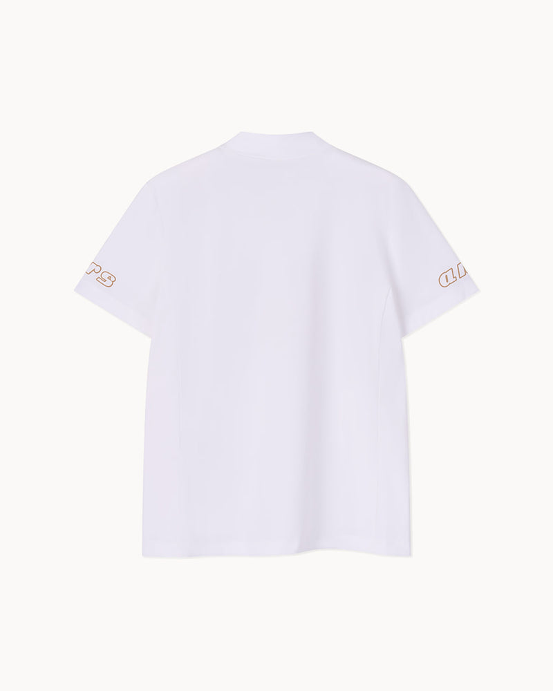 スペースシップ モックネック半袖Tシャツ（ホワイト）