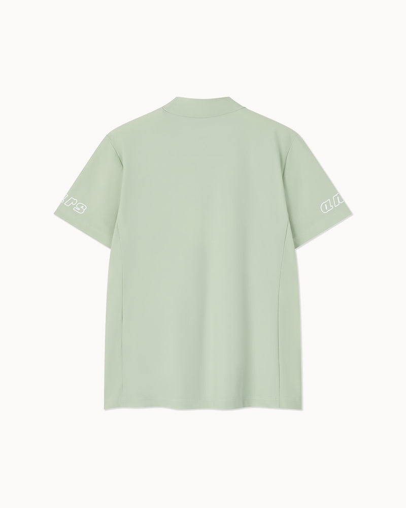 スペースシップ モックネック半袖Tシャツ（グリーン）