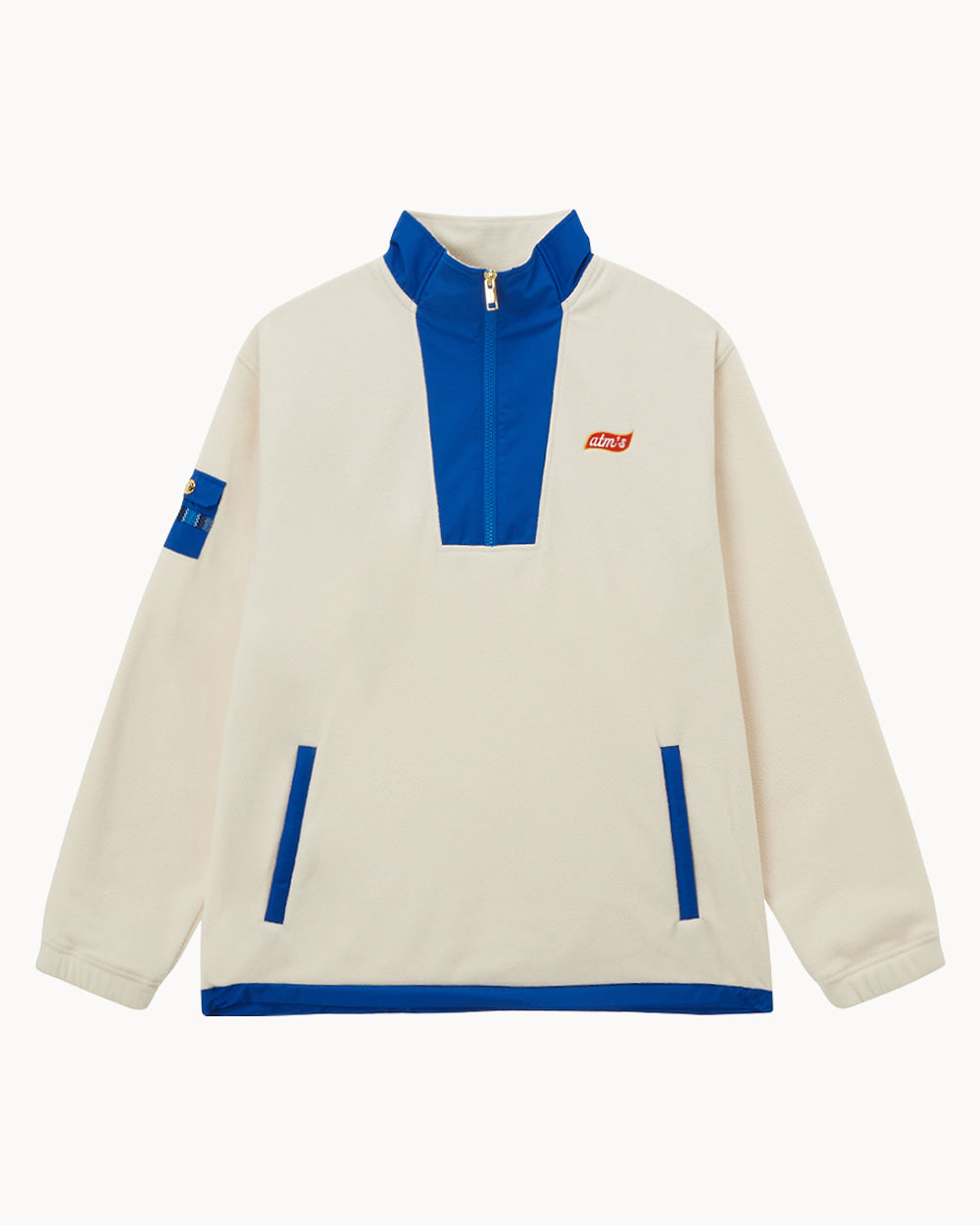 メンズ）フリース ハーフジップアップ トップス（オフホワイト