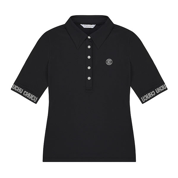ロゴ ホットピース ポロTシャツ（ブラック）