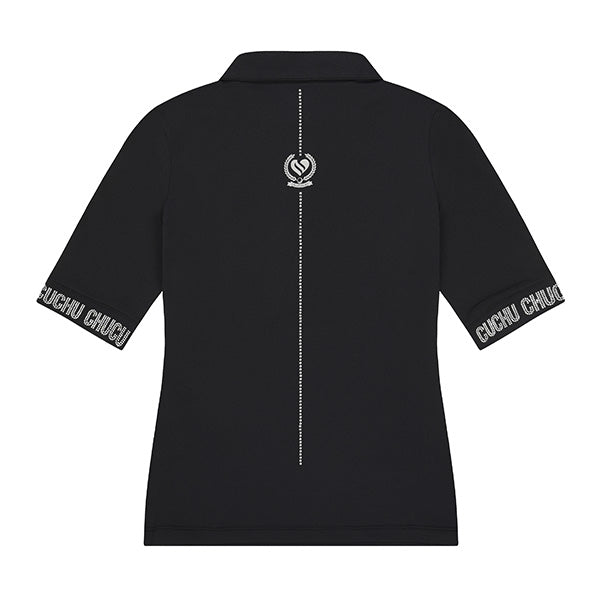 ロゴ ホットピース ポロTシャツ（ブラック）