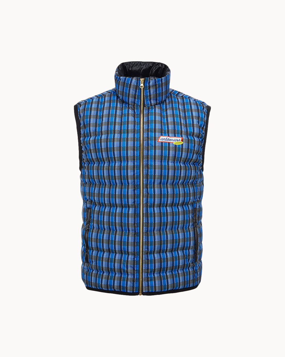 メンズ）チェック柄ダウンベスト（ブルー） – SOMUA CLUB