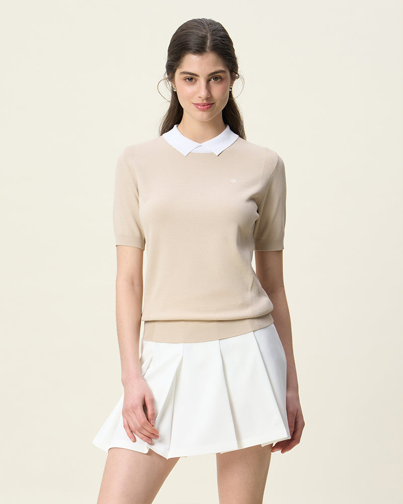 SHISHIKUI 半袖ニット ベージュ SHISHIKUI 半袖ニット ベージュ