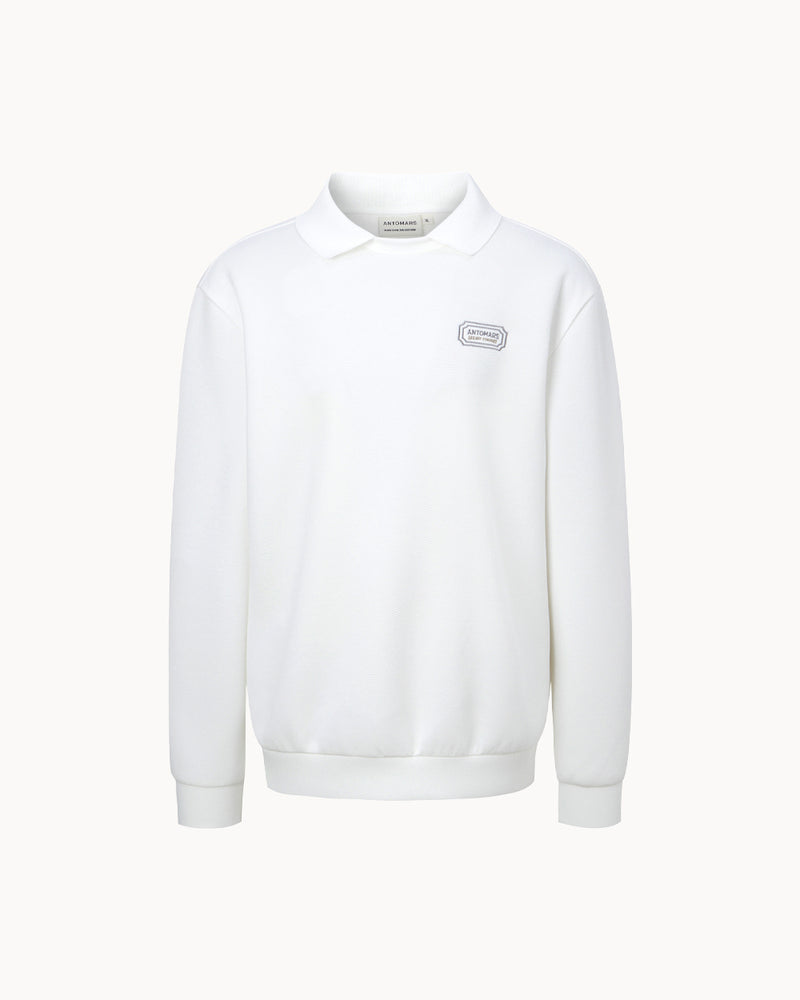 （メンズ）カラー長袖Tシャツ（ホワイト）