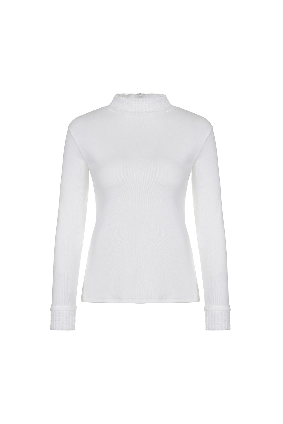 2WAY 配色ニットTシャツ（ホワイト）