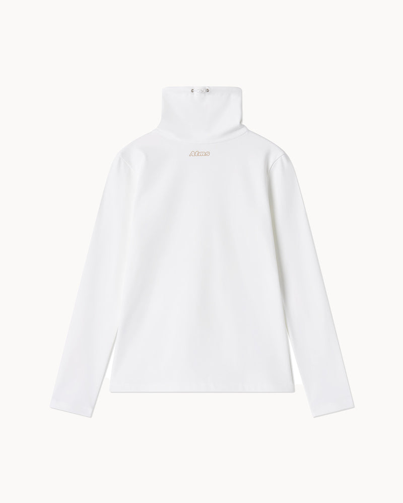 ソフトタッチ 起毛ハイネックTシャツ（ホワイト）