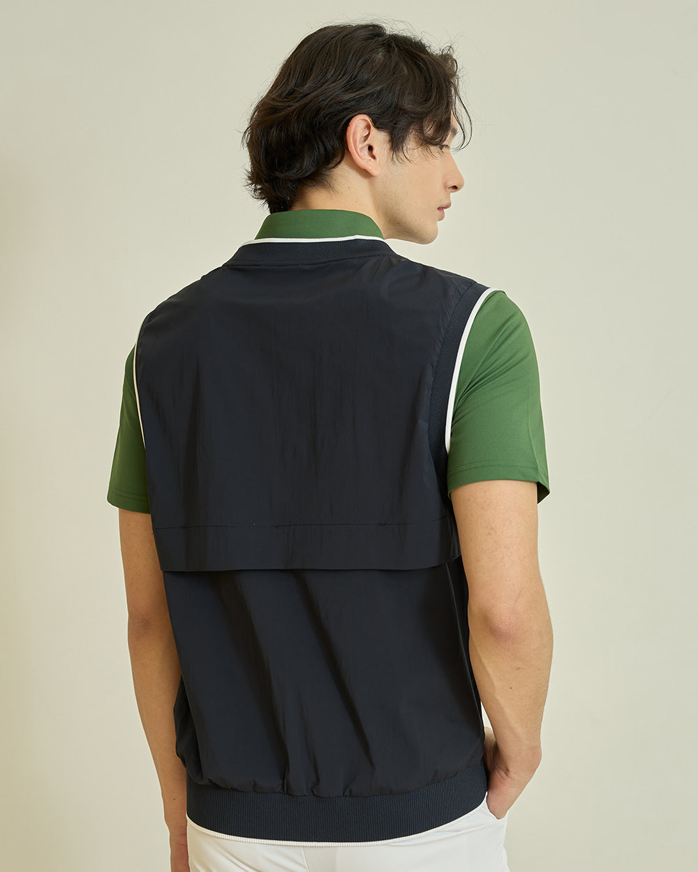 （メンズ）ウーブンベスト（ネイビー）