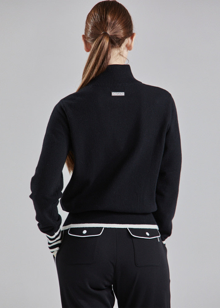 ハーフジップアップ ウールニット（ブラック） – SOMUA CLUB