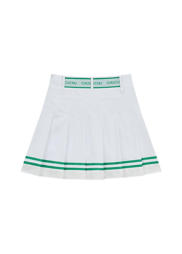 エアーパンチング プリーツスカート（ホワイト）