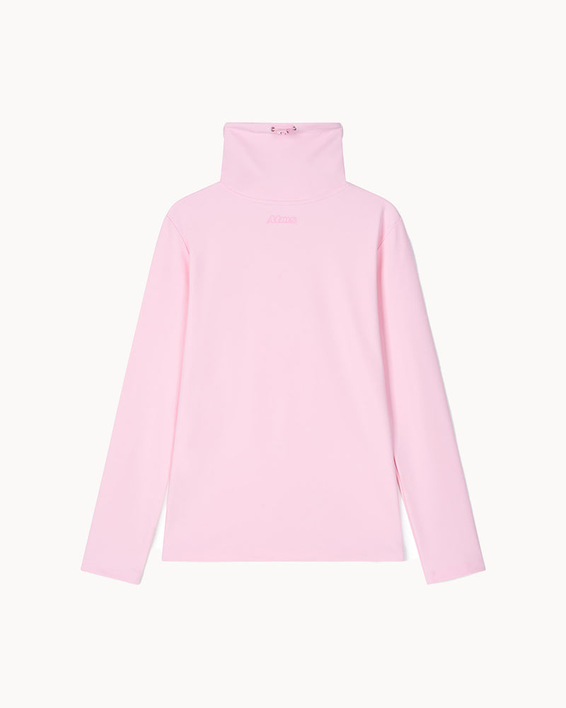 ソフトタッチ 起毛ハイネックTシャツ（ピンク）