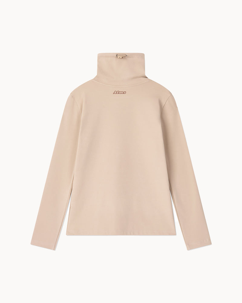 ソフトタッチ 起毛ハイネックTシャツ（ベージュ）
