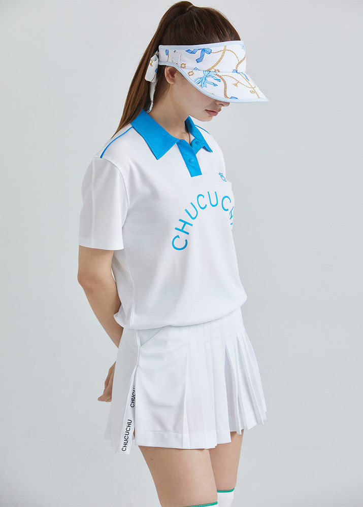 サイドスリット プリーツスカート（ホワイト）