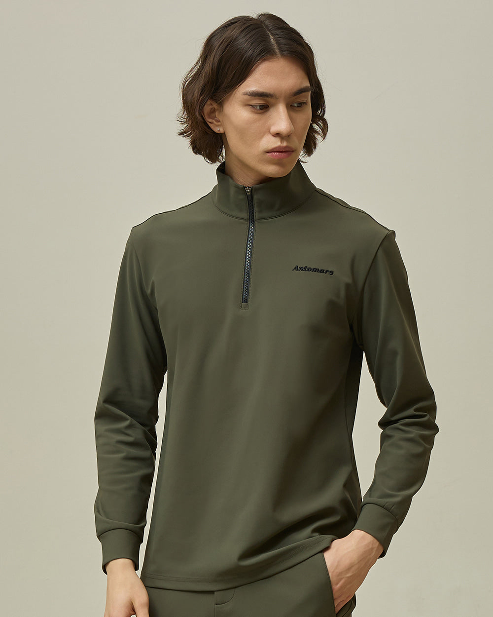 ラッセルノ ゴルフ ハーフジップ プルオーバー セットアップ カーキ 2XL trim_fce_item66e69dae15b6d.jpg