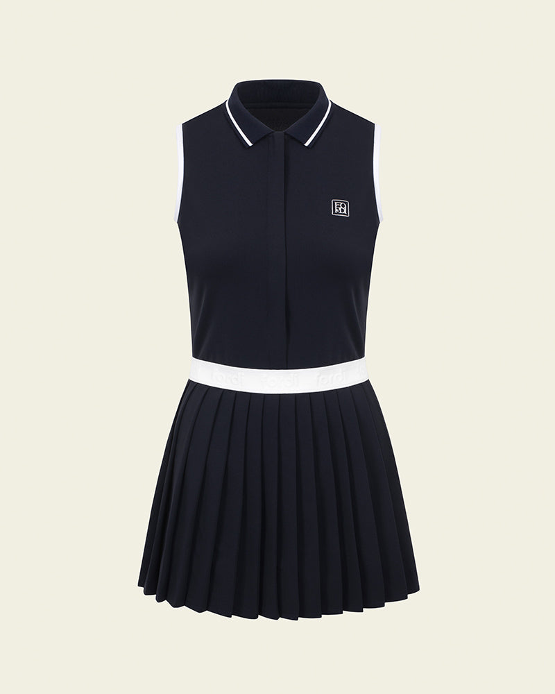 ネイビー スリーブレスドレス TORY SPORT ネイビー ワンピース