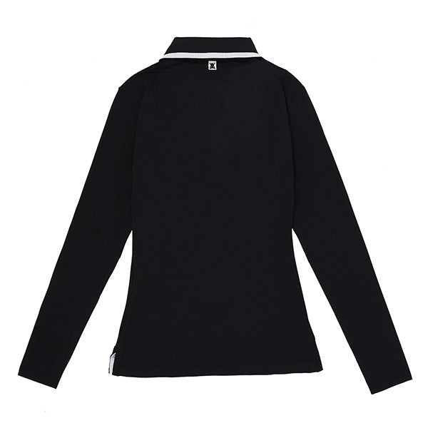 リボンポイント 長袖ポロシャツ（ブラック） – SOMUA CLUB