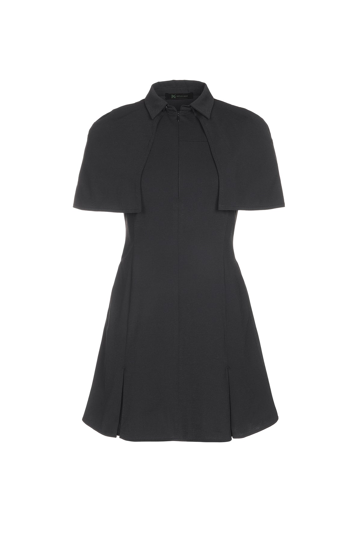 着脱ケープ付き　スリーブレス ワンピース（ブラック）