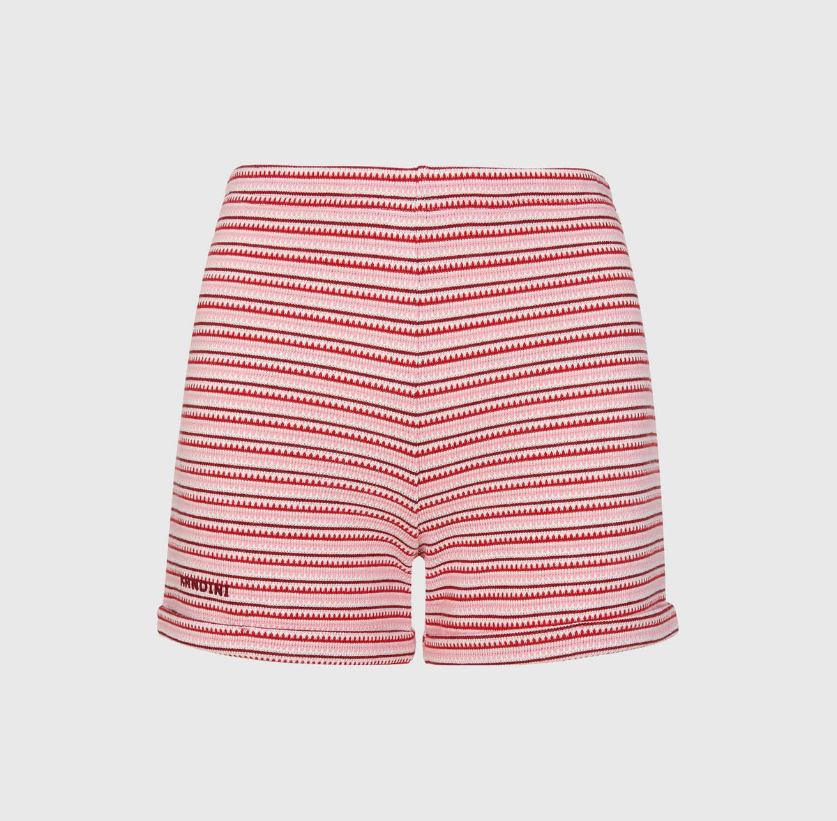 【上下セット】ストライプ ニットセット（レッド）