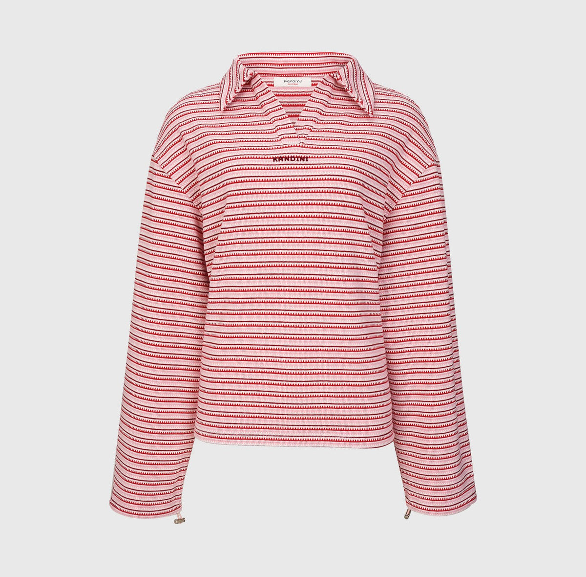 【上下セット】ストライプ ニットセット（レッド）