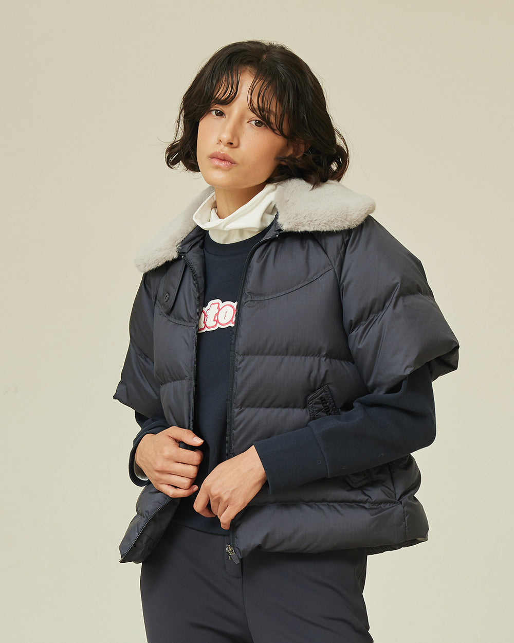 STONE  ブラック ジップアップベスト KAWASAKI ZX-25R'20 Parts