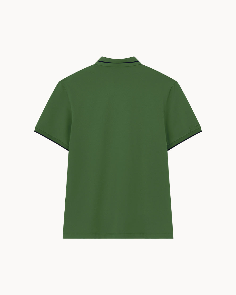 （メンズ）バンドカラー ポロシャツ（カーキ）