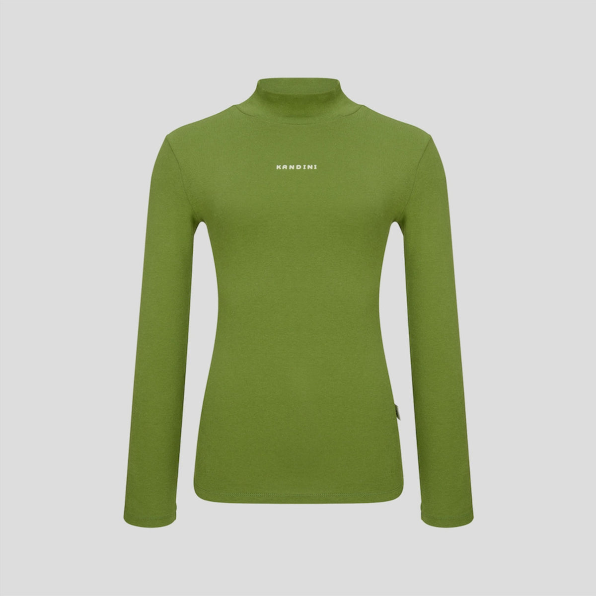 モックネック長袖シャツ（グリーン）