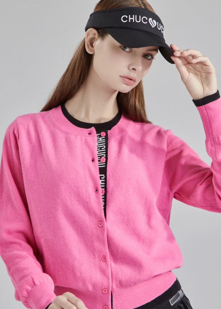CLANEピンク カーディガン CLANE - シャギ― ショートカーディガン - SHAGGY SHORT KNIT