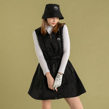 画像をギャラリービューアに読み込む, hole in V belt dress -black
