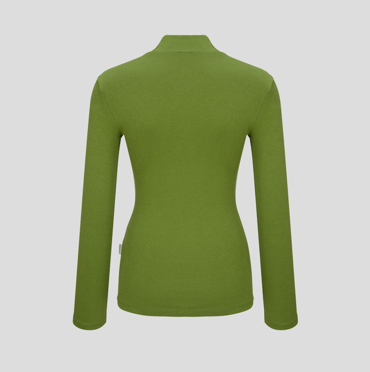 モックネック長袖シャツ（グリーン）