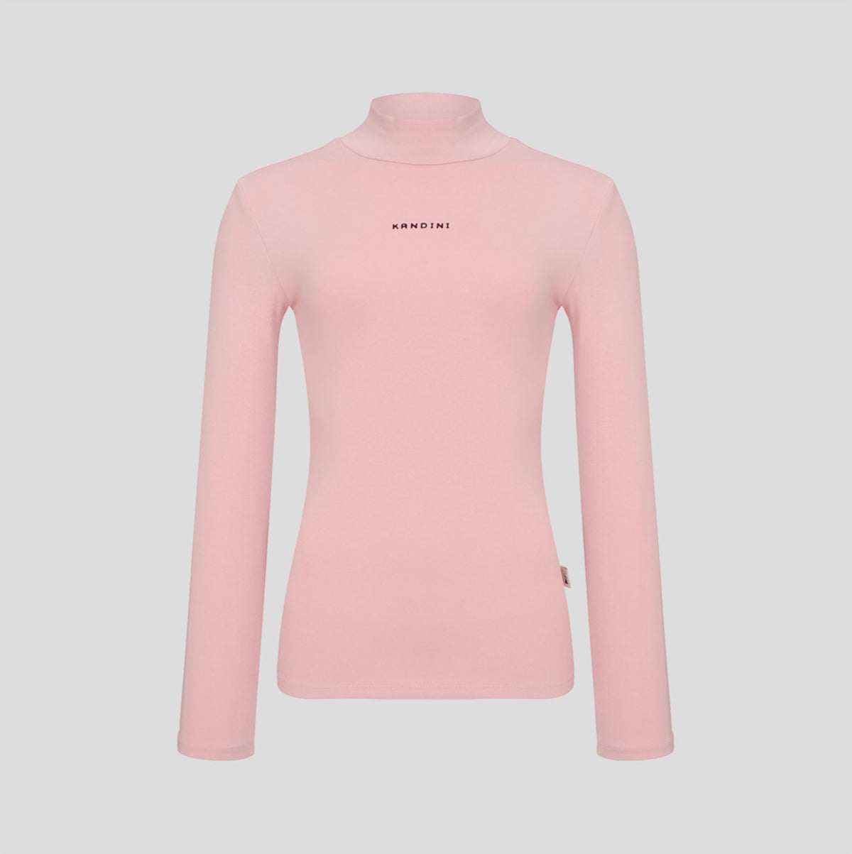 モックネック長袖シャツ（ピンク）