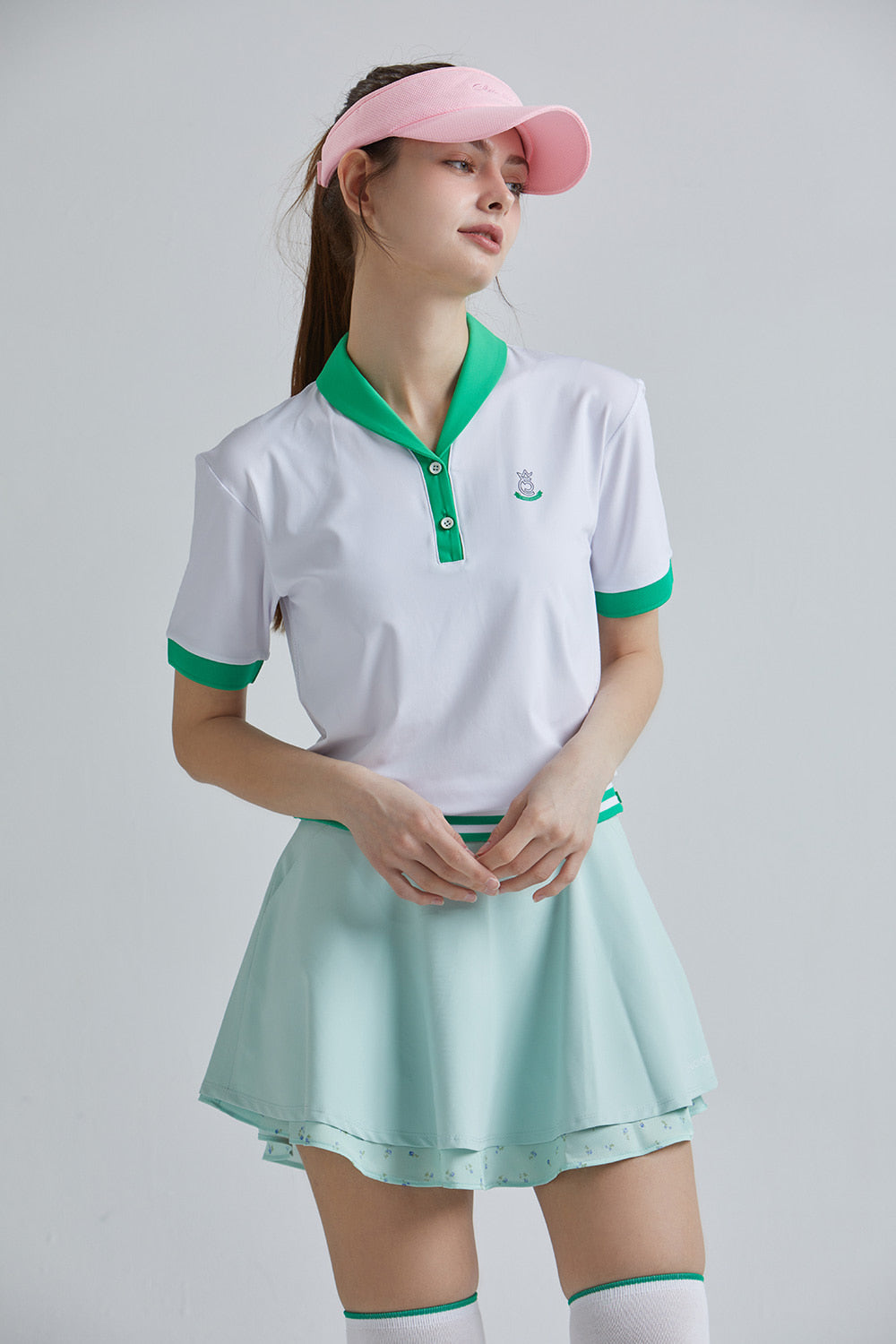 パステル ダブルフレアスカート（ライトグリーン）