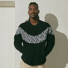画像をギャラリービューアに読み込む, Wave Pogur Color Blocking Men&#39;s T-shirt - Black
