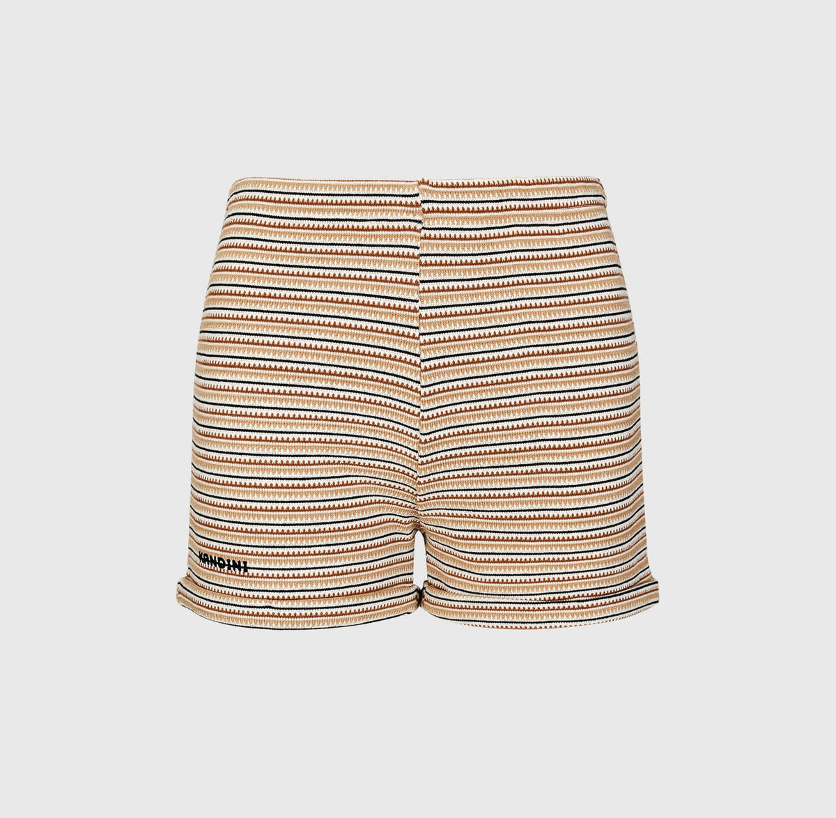 【上下セット】ストライプ ニットセット（ブラウン）