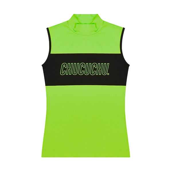 ロゴハーフネック ノースリーブ（グリーン）