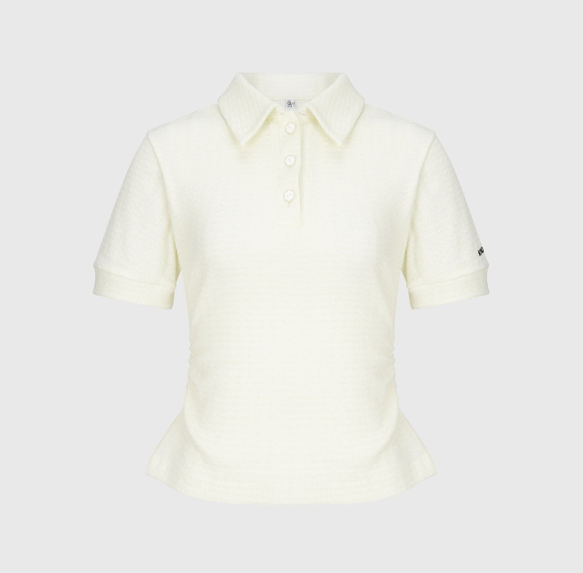 サイド シャーリング ポロシャツ（クリーム）