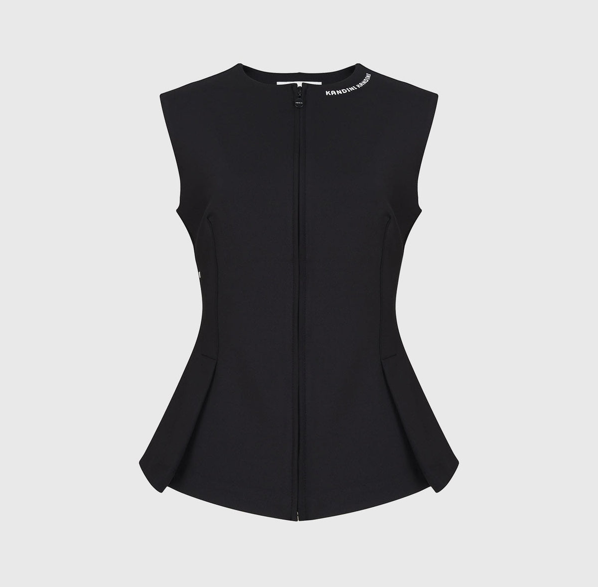 スリム ジップアップベスト（ブラック）