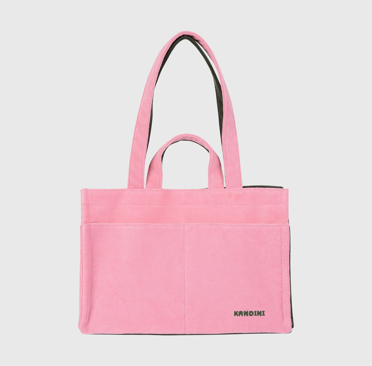 テリー 2WAY トートバッグ（ピンク/グリーン）