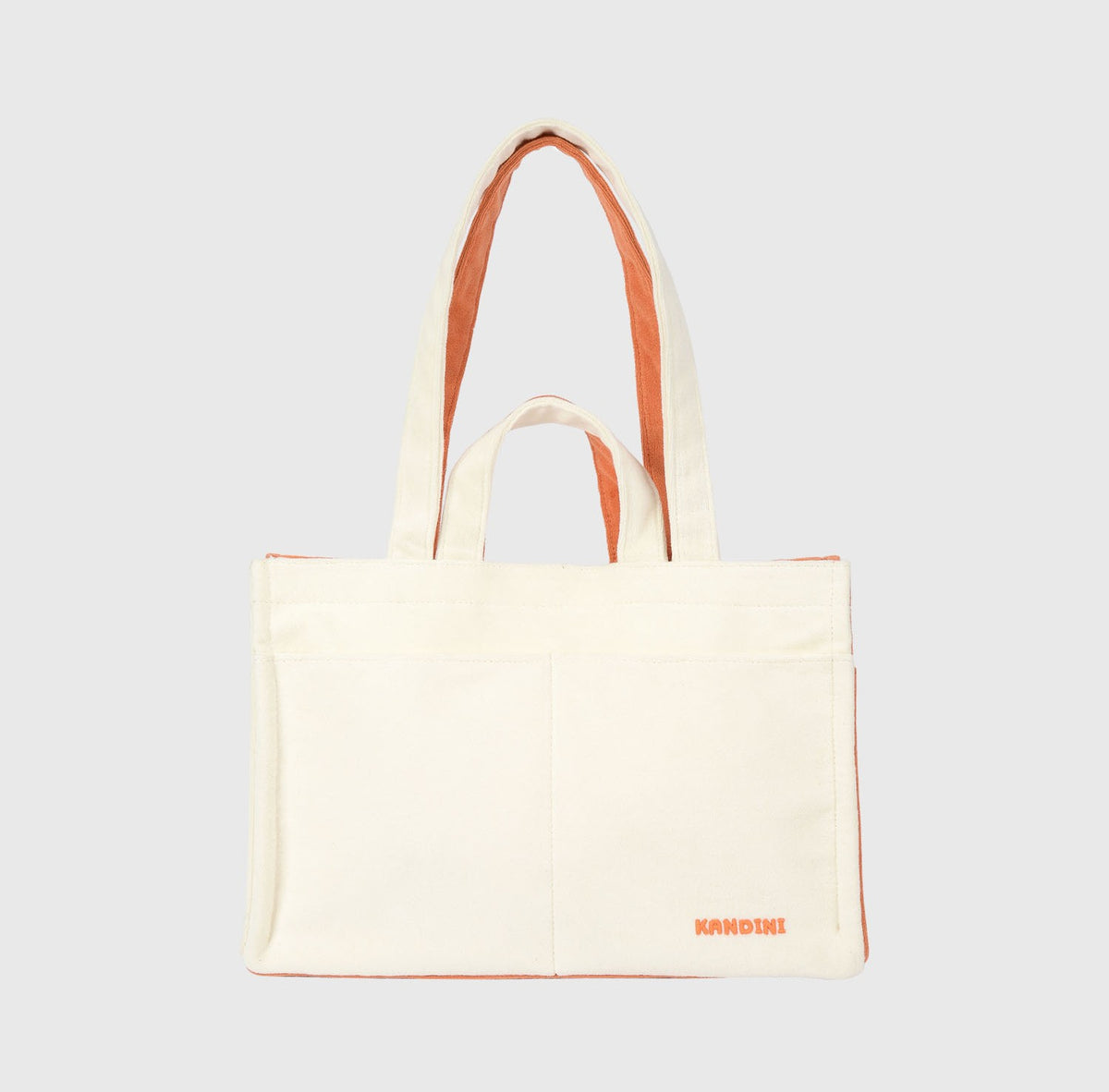 テリー 2WAY トートバッグ（クリーム/オレンジ）