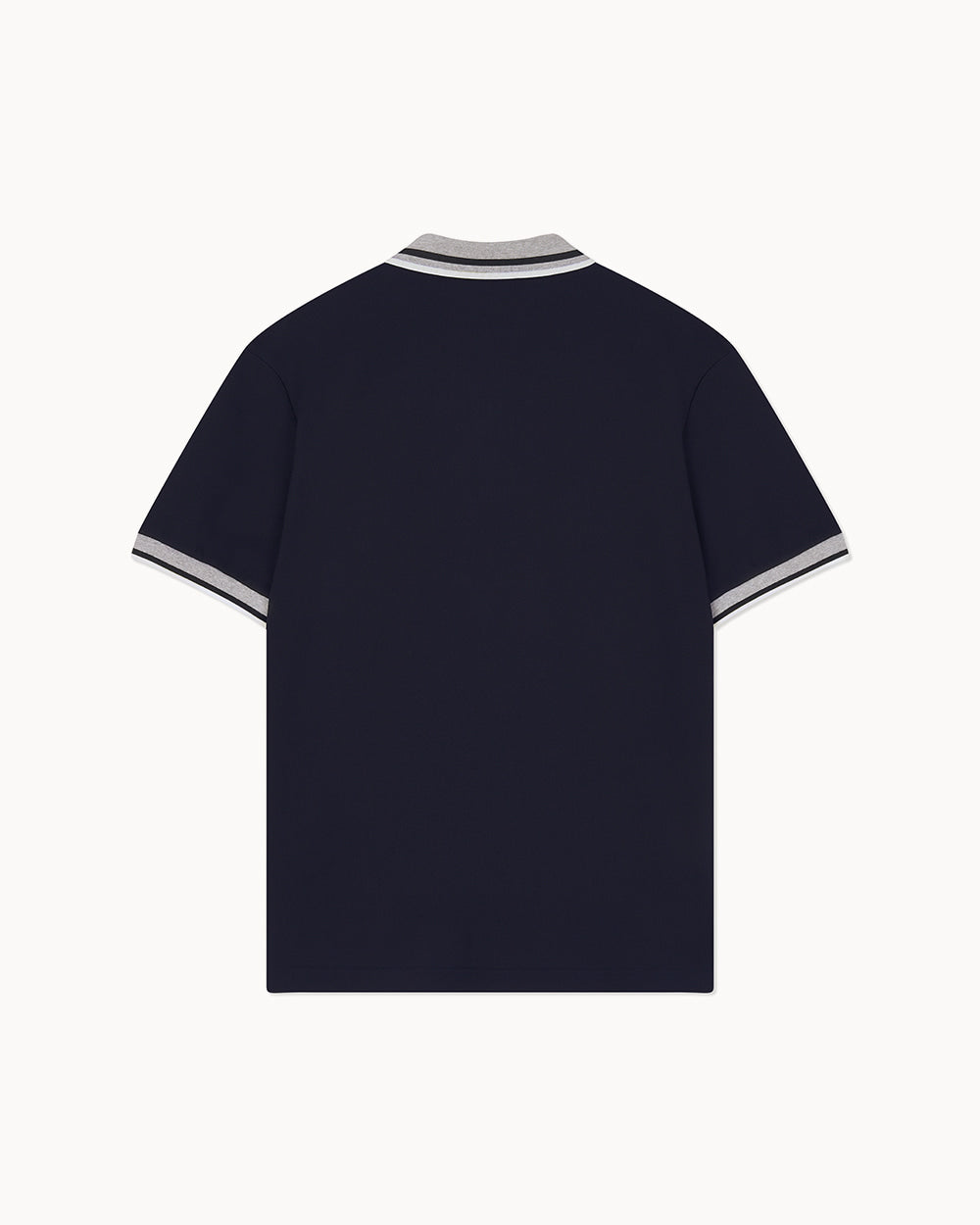 （メンズ）カラー配色 ポロTシャツ（ネイビー）